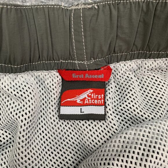 First Ascent Hiking Shorts Mens L Large Green Brief Lined Nylon Active Outdoor - Picture 4 of 10